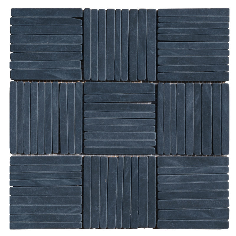 Black Slate 4X4 Alternate Pattern Mosaic Blend