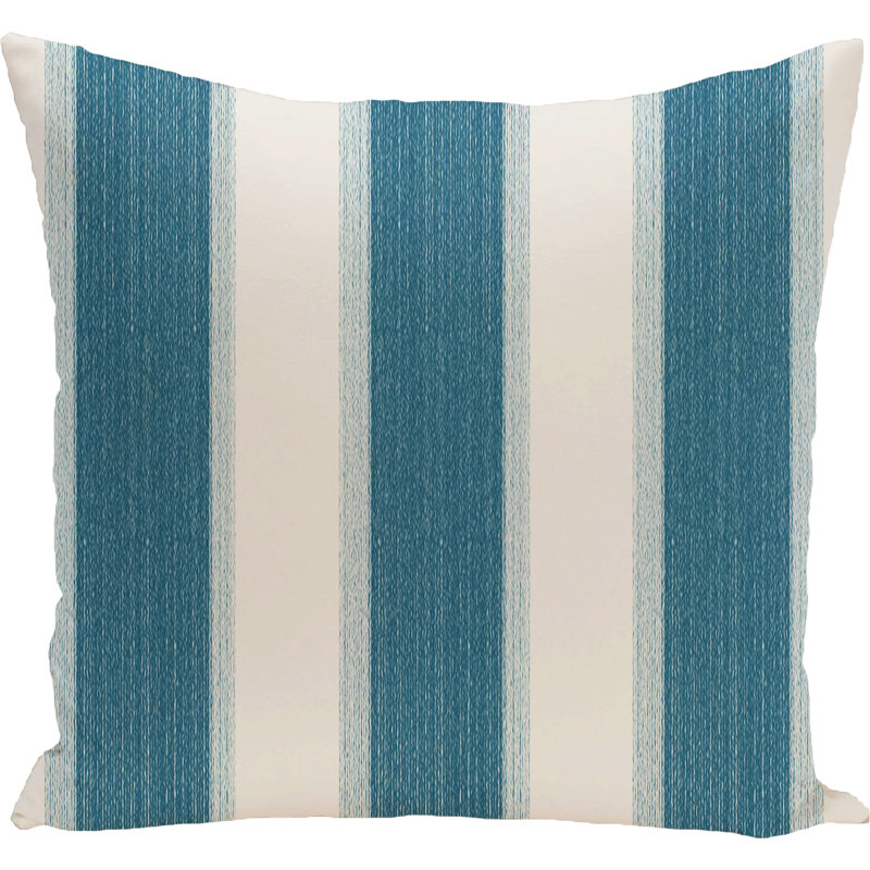 Striped Reversible Throw Pillow, 20" H x 20" W, Teal
