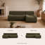 Causeuse modulaire incurvée de 92 po avec méridienne, siège à boucle profonde en sherpa, à compression, sans assemblage-815650882