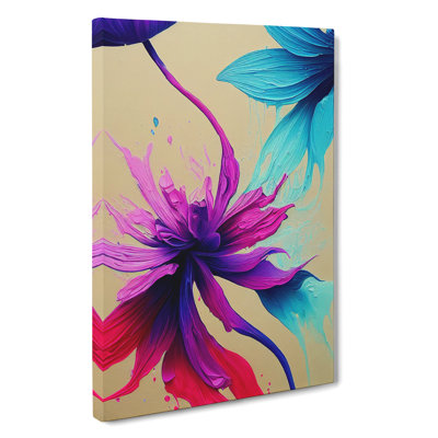 A Painted Flower Abstract - Wrapped Canvas