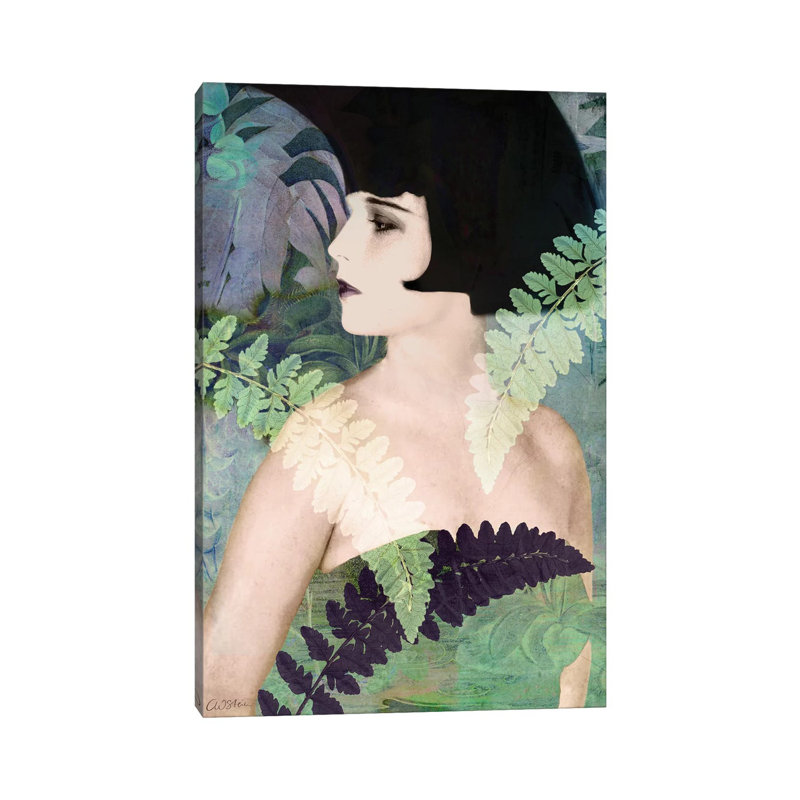 Portrait 14 par Catrin Welz-Stein - impression d'art graphique, H 18 po x l 12 po x 1,5 po, Toile tendue, Pas de tapis