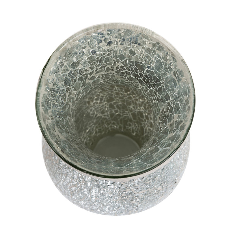 Thomson Handmade Glass Table Vase, White Silver