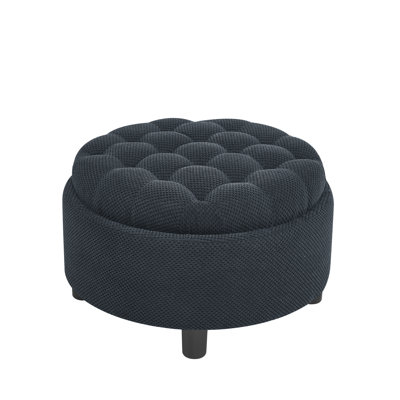 Soft-padded footstool with removable tabletop