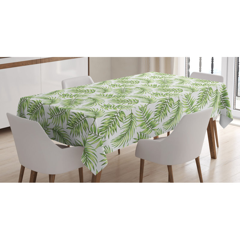 Palm Leaf Dining Room Kitchen Tablecloth, 90" L x 60" W
