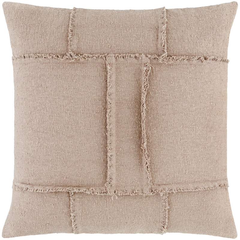 Yulara Accent Pillow Cover & Insert, Beige, Polyester, Square 18"