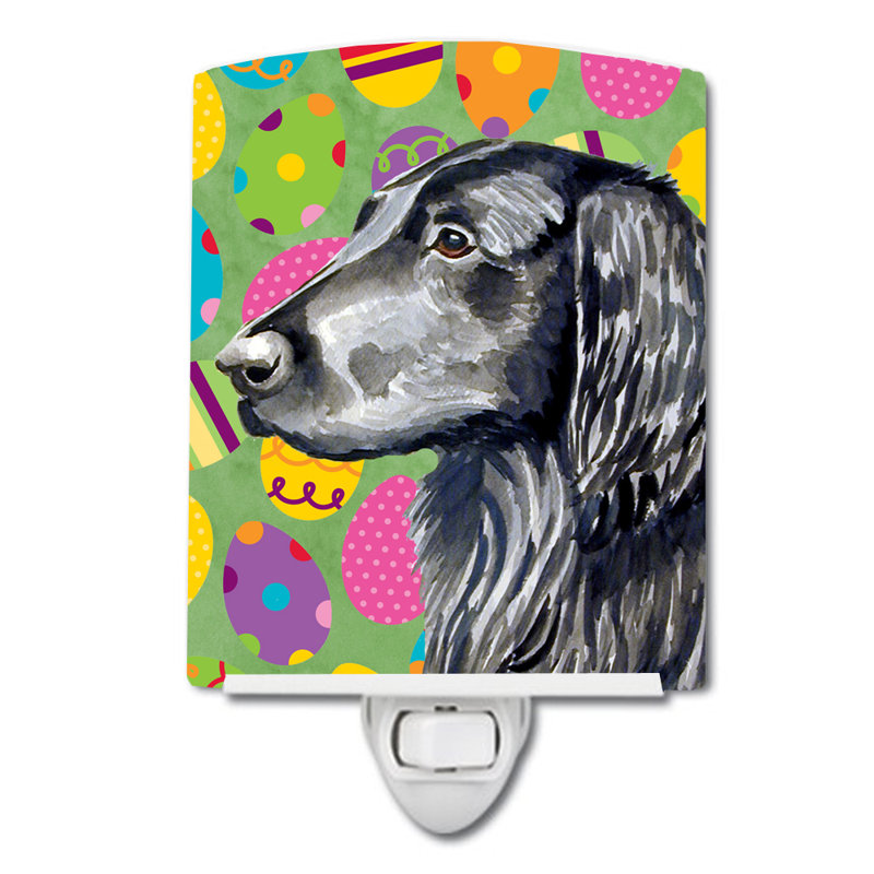 Veilleuse en céramique à revêtement plat Santa Marina Eggtravaganza, Flat-coated retriever