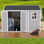 Remise de rangement extérieure en résine de 8 x 10 pi avec plancher, remise en résine résistante aux intempéries avec double vitrage, porte verrouillable et évents, remise extérieure en plastique pour jardin, cour arrière et pelouse