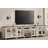 TV Stand, Home Entertainment Center, Entertainment Center With Storage Cabinet, Large TV Console With 4 Glass Doors, White