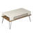 Modern Cream Coffee Table with Metal Legs, 41.3 x 18.1 x 22.0 inches | 100% Melamine Coated Particle Board, Thickness: 0.7 inches | Scandinavian Design, Geometric Shape, Perfect for Living Room & Modern Décor