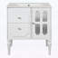 Ensemble de meuble-lavabo simple autoportant avec évier en céramique et 2 tiroirs