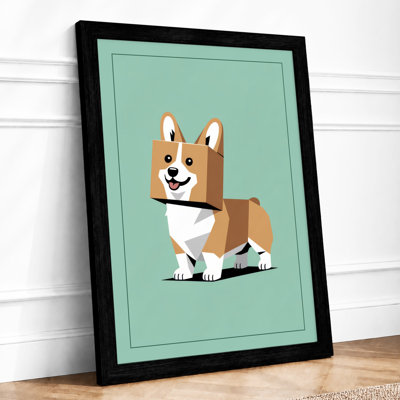 Geometric Corgi Modern - Framed Print