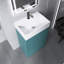 Meuble-lavabo autoportant moderne rayé 20 po avec lavabo en céramique