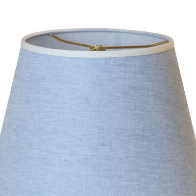 Scallop Blue Linen Shade – 14" Modern Hardback Lampshade