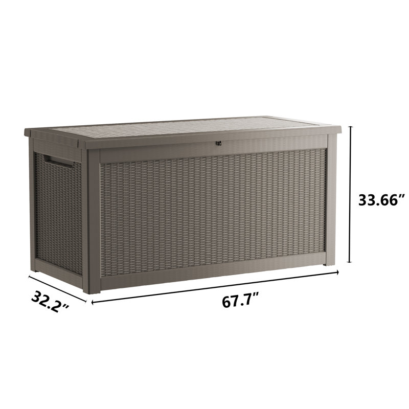 Yardgrace 320 Gallons Water Resistant Resin Lockable Deck Box, Gray