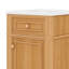 Meuble-lavabo autoportant en bois de 20 po avec lavabo, pieds en bois massif, tiroir inclinable, tablette réglable - boutons en bois pour les salles de bain compactes