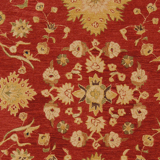 Tapis rouge / bleu / beige en laine touffeté à la main Tingley, Tapis de couloir 2 pi 3 po x 10 pi