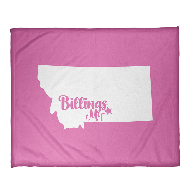 Jeté polaire billings montana, l 32,5 po x L 42,5 po, Rose
