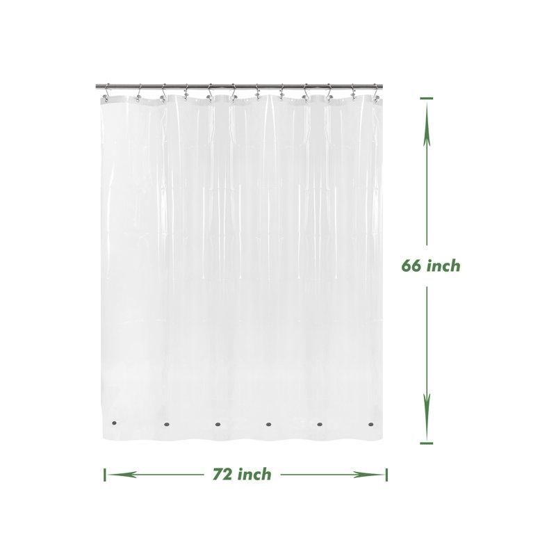 Doublure de rideau de douche imperméable 8G PEVA, Clair, H 66 po x l 72 po