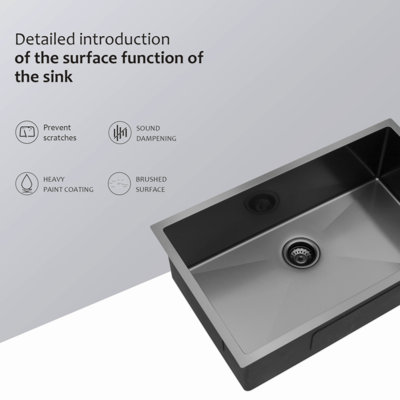 Undermount  Kitchen Sink  Gauge Single Bowl With Drain Assembly
