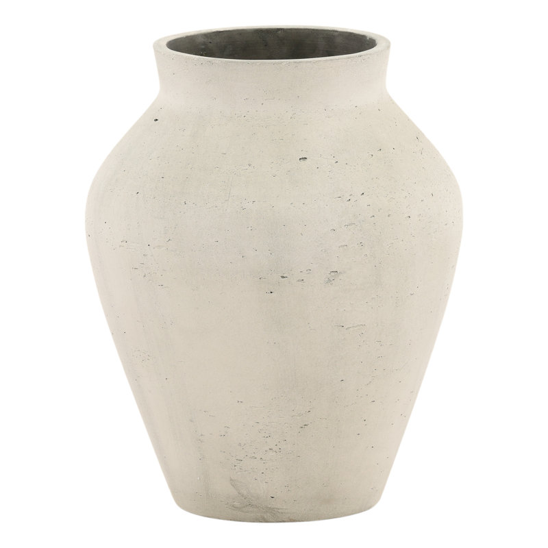 Faustus Vase, Antique White, 15.94" H x 12.79" W x 12.79" D