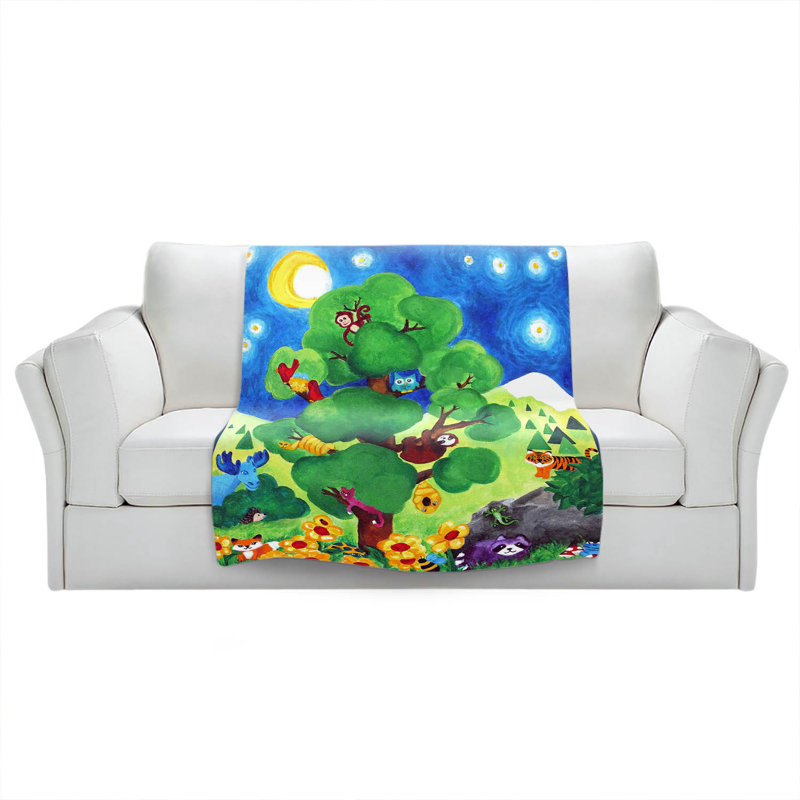 Couverture arbre de la faune, 51 po x 60 po