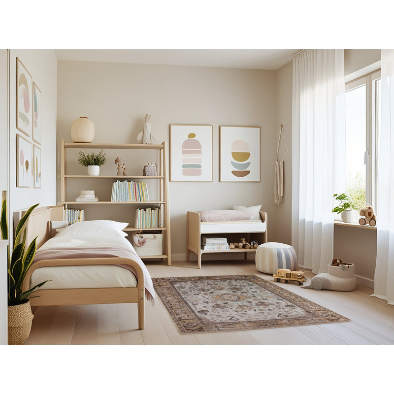 Tapis brun à motif oriental, Rectangle 4 pi x 6 pi