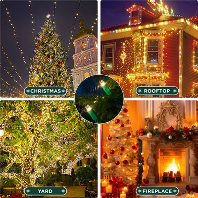 25FT-100 Lights Warm White Mini LED String Lights Commercial Grade Waterproof for Holiday Decoration, Christmas Decors