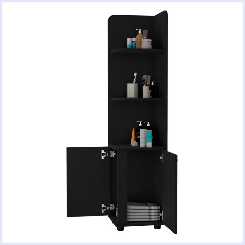 Armoire moderne à 2 portes avec 3 tablettes d'angle