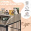 Mobilier de cage robuste pour chien de grande taille avec roulettes verrouillables-1079774989-1079774988