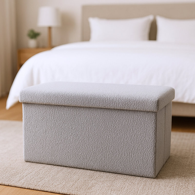 Repose-pieds avec rangement 30 "Grey Boucle