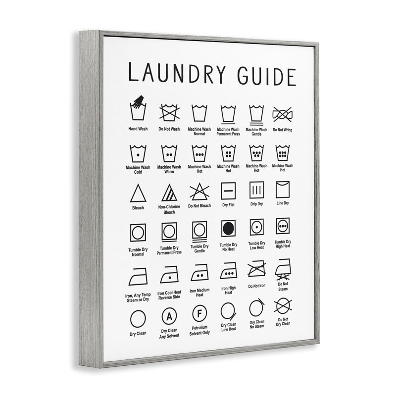 Guide de nettoyage Minimal Laundry Guide, H 20 po x l 16 po, Estampe numérique Farmhouse