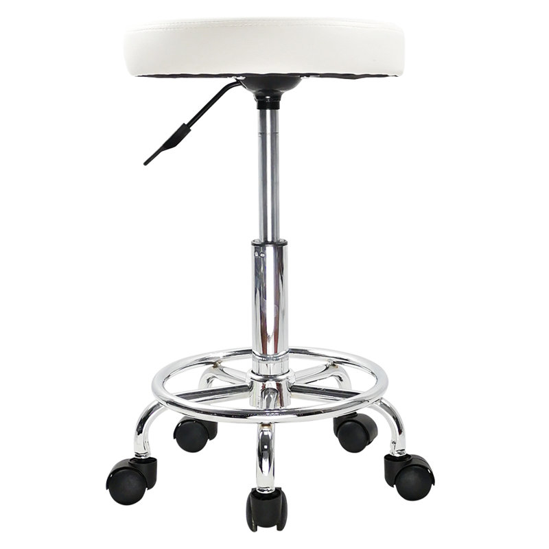 Tabouret de laboratoire à hauteur réglable, Blanc