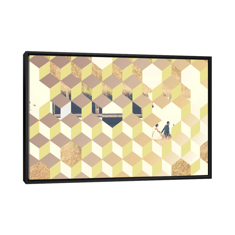 «Love Reconstruct», impression sur toile, H 18 po x l 26 po x P 1,5 po, Toile avec cadre noir, Pas de tapis