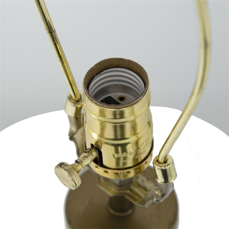 Lampe de table 16 x 16 x 24 po or et blanc avec cylindre en verre et base piédestal (assemblage de l'abat-jour requis)