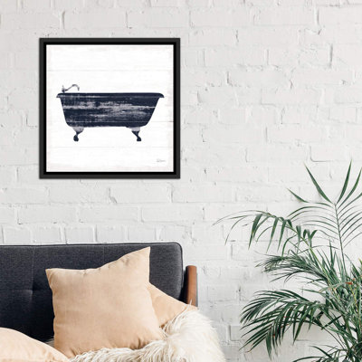 «Shiplap Bath I Navy» par Sue Schlabach - impression