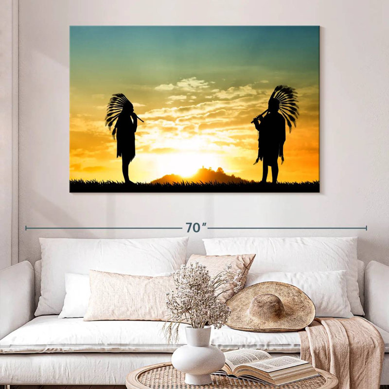 Lelar Native American Couple, 34" H x 51" W