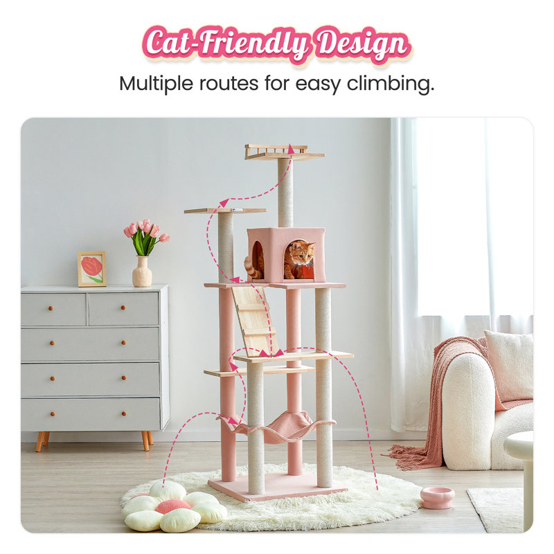 Derrelle Cat Tree, Pink