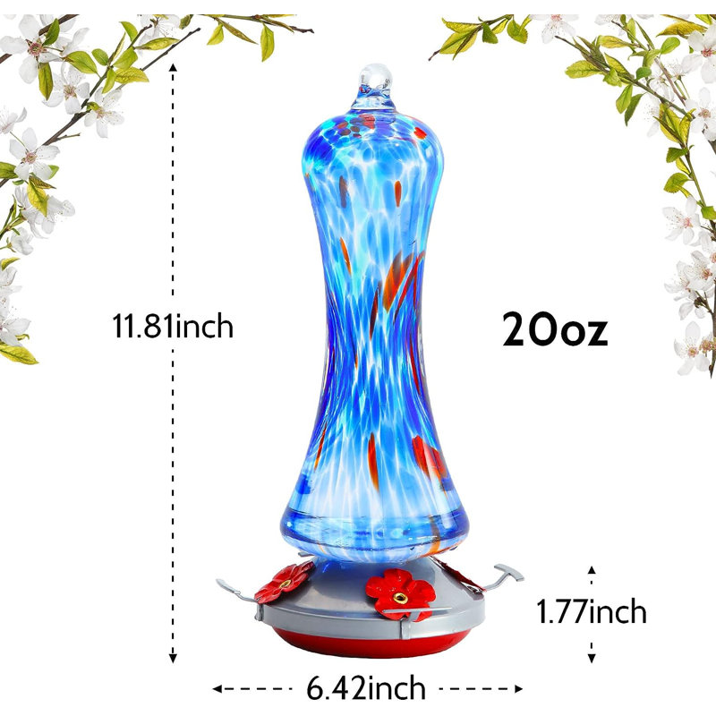 Olibia Glass Hanging Hummingbird Feeder