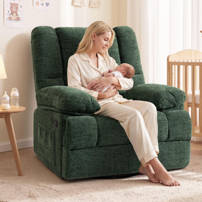 Swivel Rocker Recliner Oversized Chair Green
