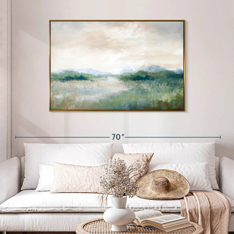 Calmer Vista, 46 po x 31 po, Cadre flottant doré