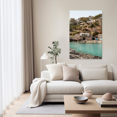 Reproduction d'art mural abstrait turquoise contemporain