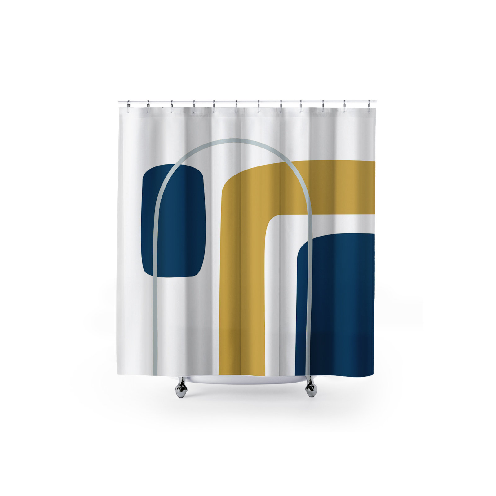 Hagan Polyester Shower Curtain, Yellow