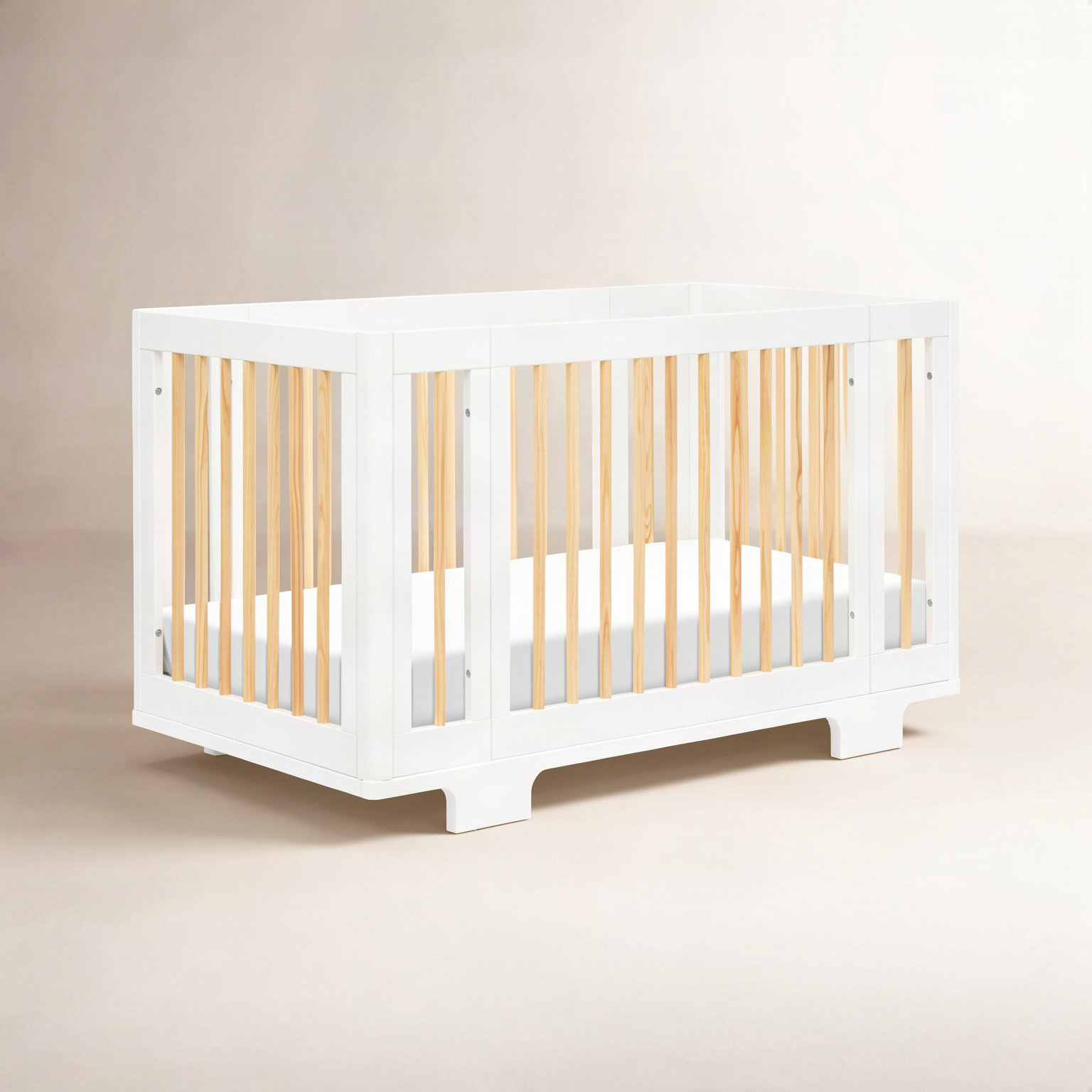 Yuzu Pine 8-in-1 Convertible Crib, White/Natural