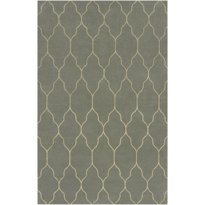 Gates Wool Geometric Area Rug in Green