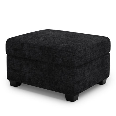 Minimalist Chenille Soft-Upholstered Square Storage Ottoman