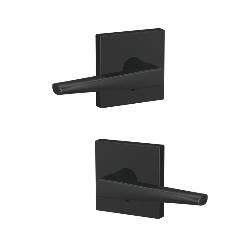 Levier sans rotation Eller avec garniture Collins, Noir mat