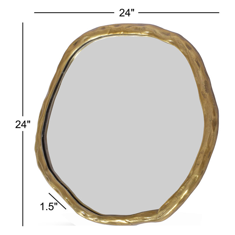 Nola Aluminum Novelty Mirror, 24" x 24", Gold