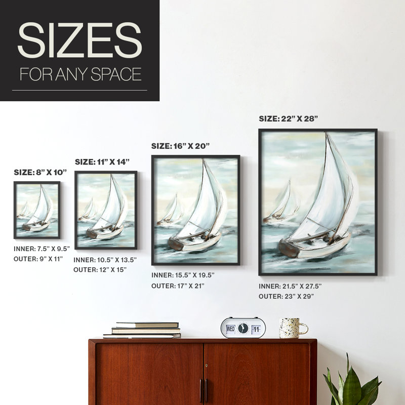 NAUTICAL Series LV, reproduction encadrée - bois massif, H 15 po x l 12 po, Noir, noir, noir, noir