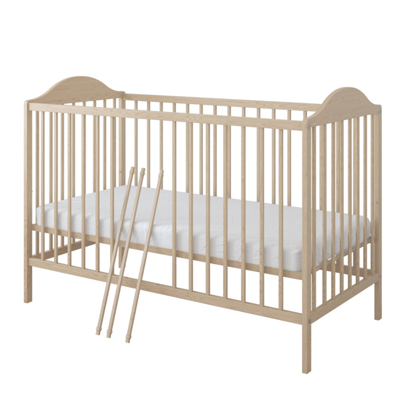 Toland Cot with Mattress, Brown, Without mattress