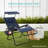  Folding Zero Gravity Recliner Patio Lounge Chair W/ Canopy Shade, Headrest, Tray - Snow/Black-1935343962